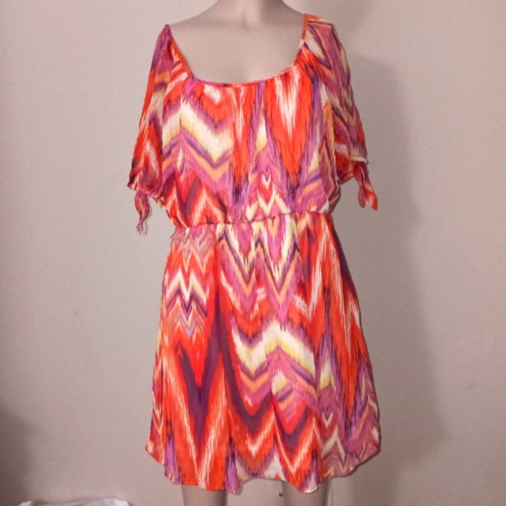 HEART SOUL colorful summer statement dress size large